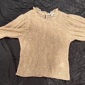 Express Beige Textured Women's Blouse